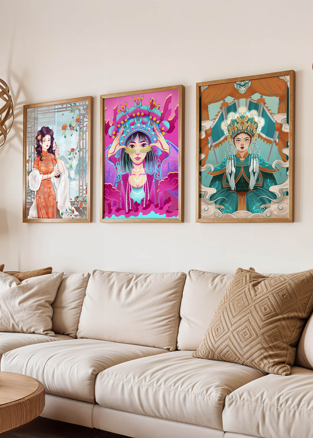 Art moderne de femmes en costumes traditionnels orientaux