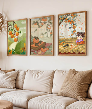 Illustrations de kakis sur toiles sans cadre