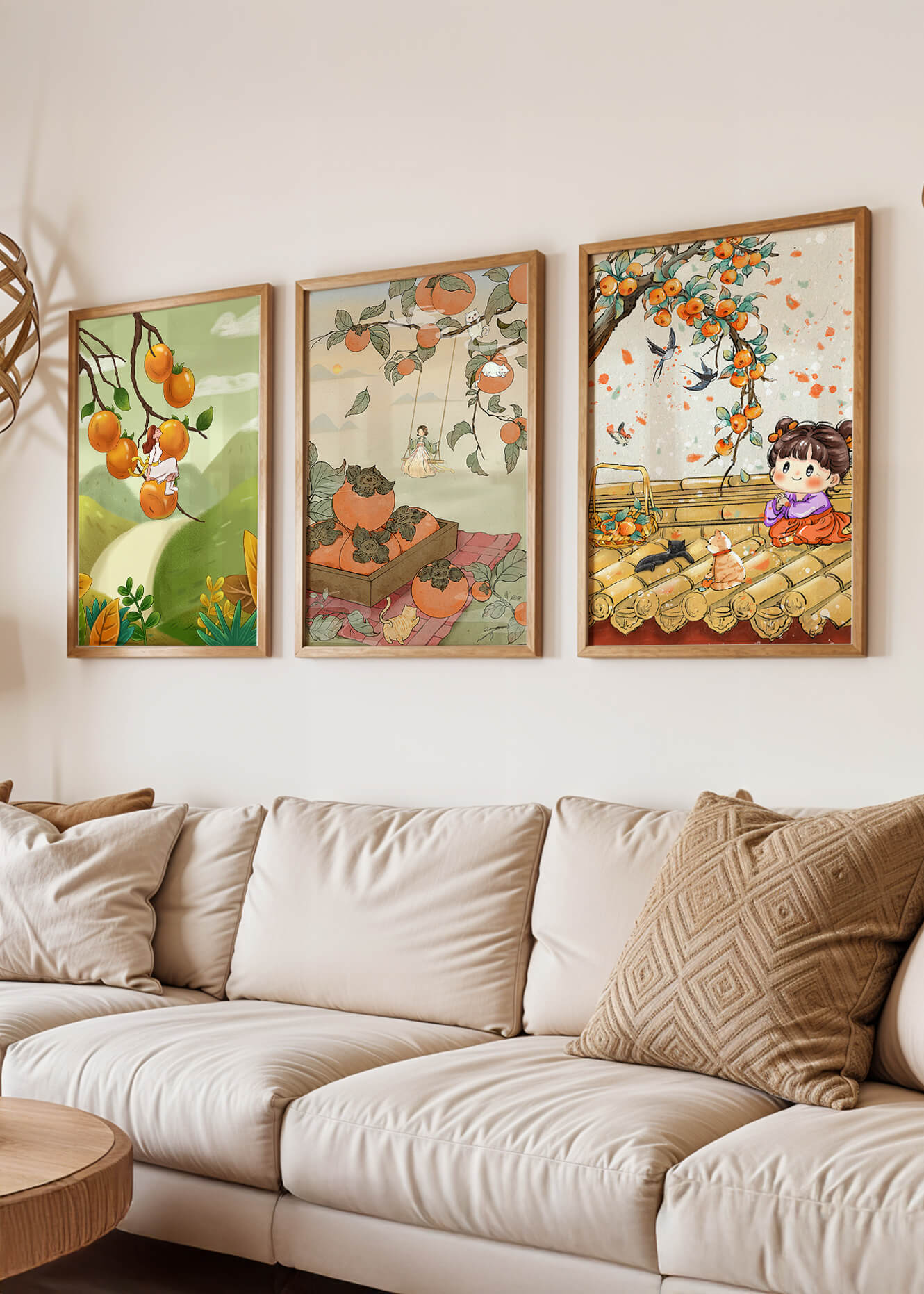 Ilustraciones De Persimmons En Lienzos Sin Marco