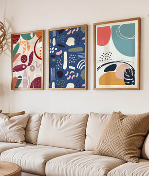 Conjunto De Arte Moderno Abstracto Sin Marco