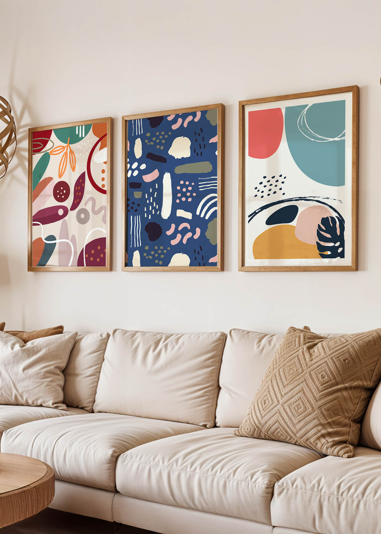 Conjunto De Arte Moderno Abstracto Sin Marco