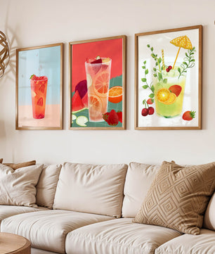 Ensemble d’œuvres d’art avec des boissons rafraîchissantes