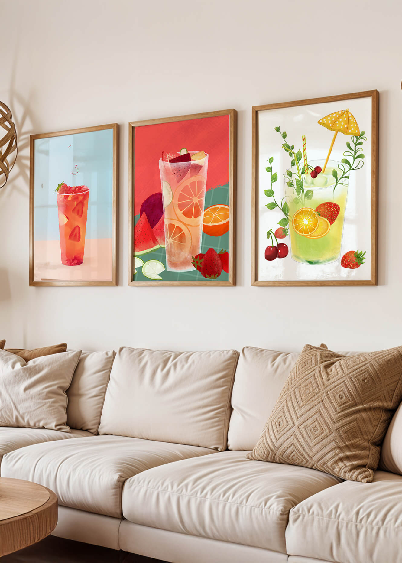 Ensemble d’œuvres d’art avec des boissons rafraîchissantes