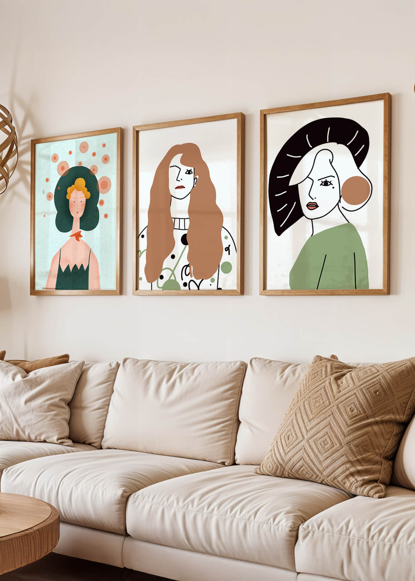 Obras Modernas de Arte con Figuras Femeninas y Coloridos Abstractos