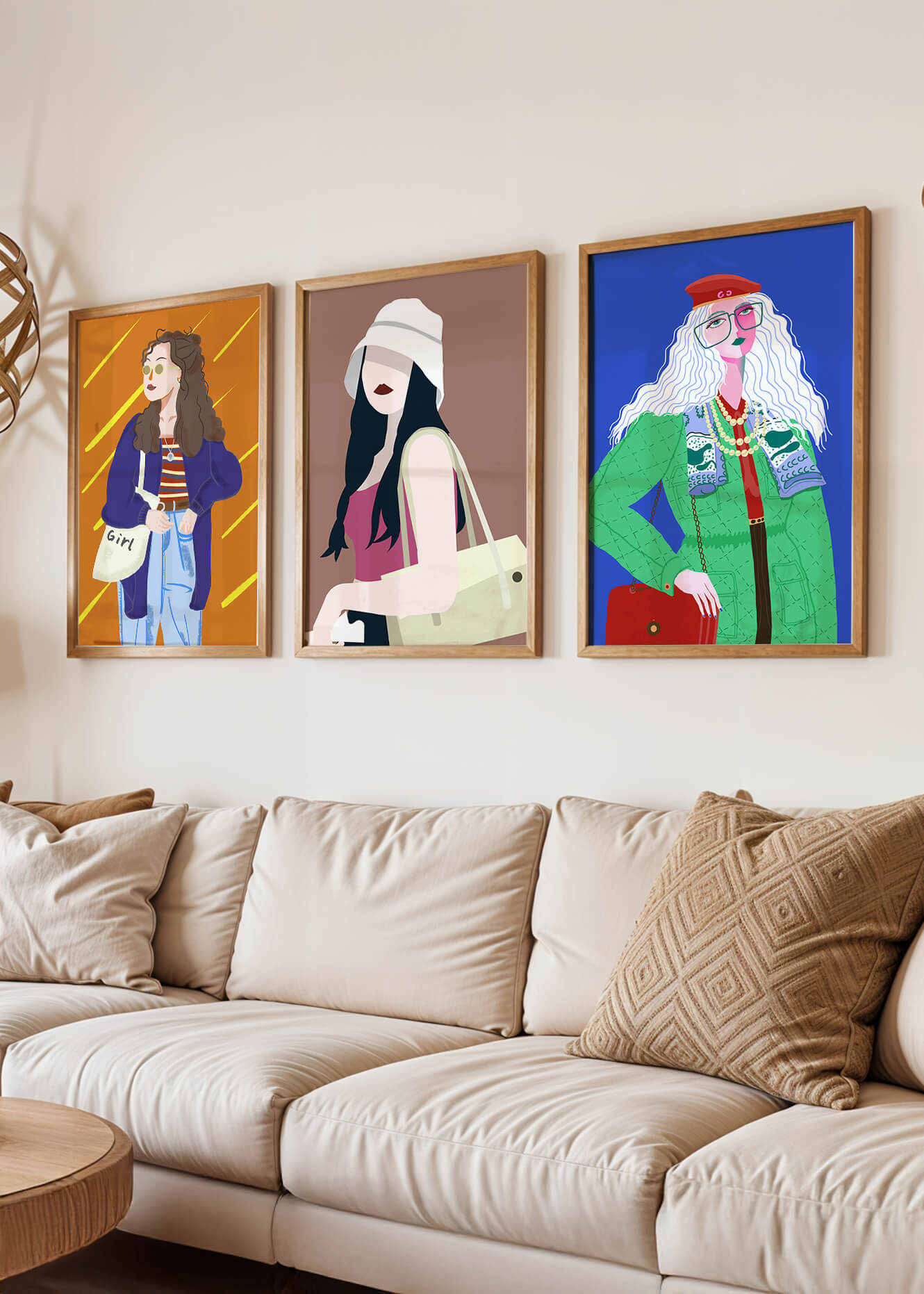 Conjunto de Retratos Modernos de Mujeres con Estilo en Arte Digital