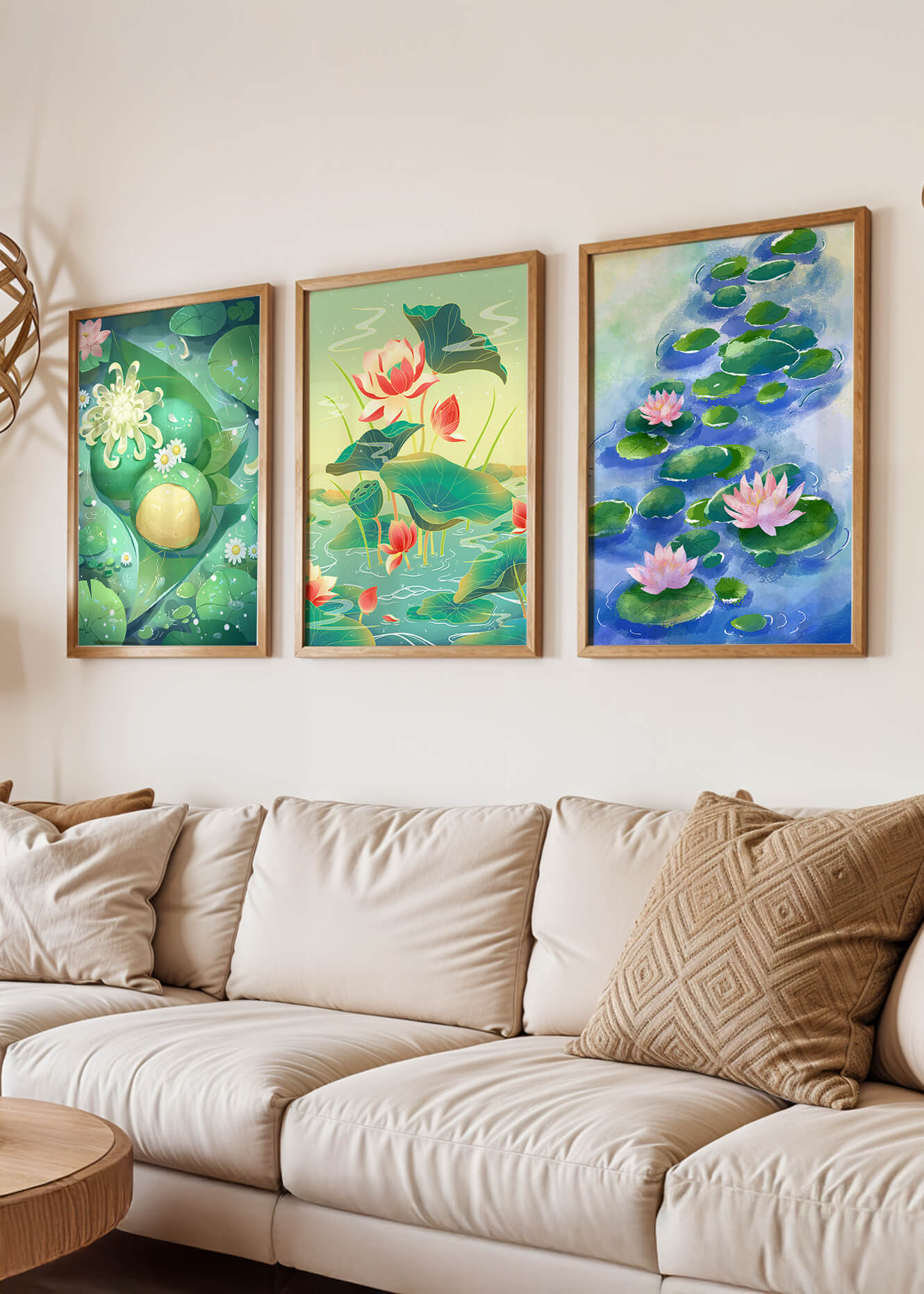 Peintures de nénuphars et de fleurs en style moderne