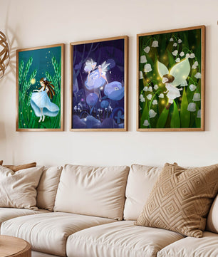 Illustrations de fées dans un style enfantin décoratif