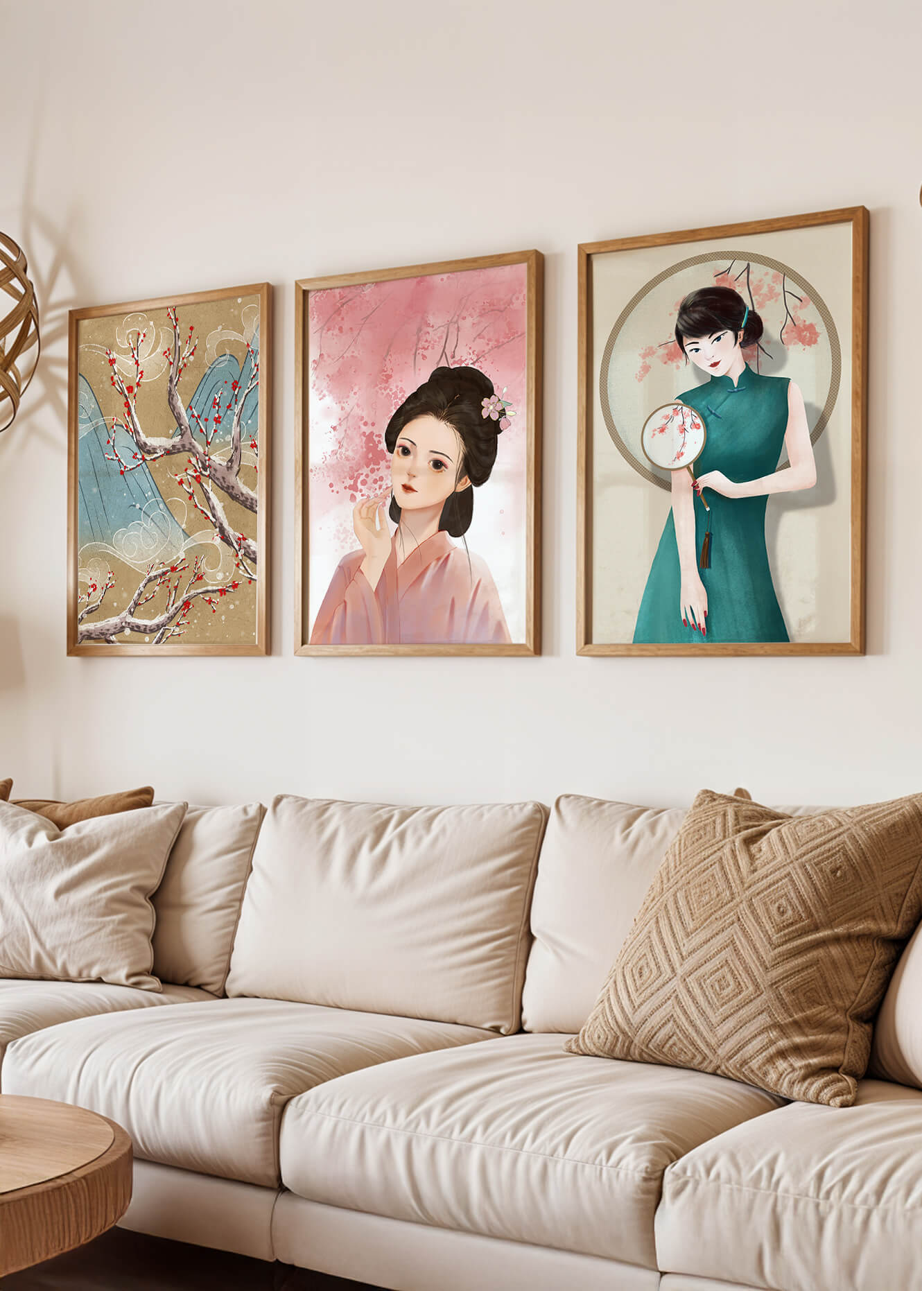 Elegante Arte Asiático en Estilo Moderno