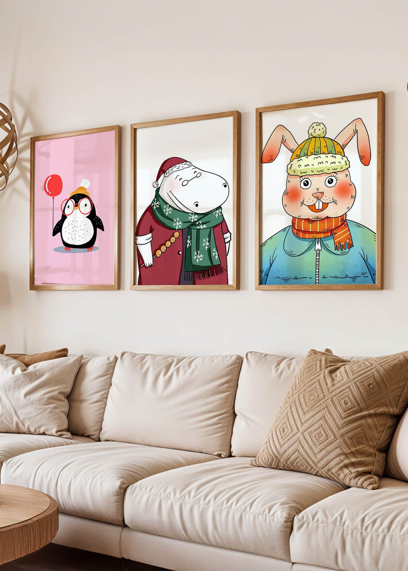 Arte Infantil Con Animales Divertidos Para Decoración