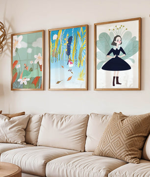 Triptyque d’illustrations modernes et colorées