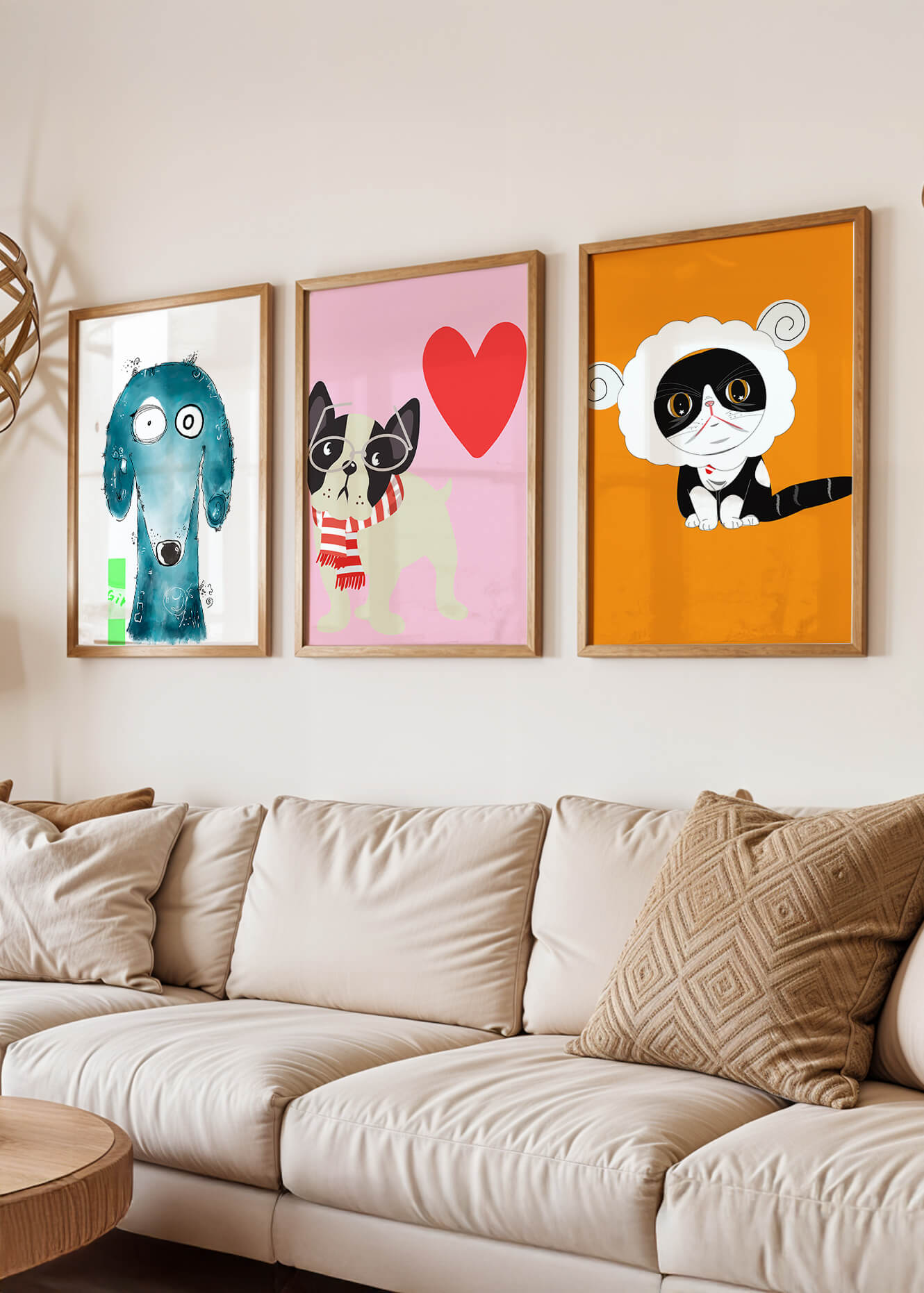 Illustrations d’animaux en couleurs pastel