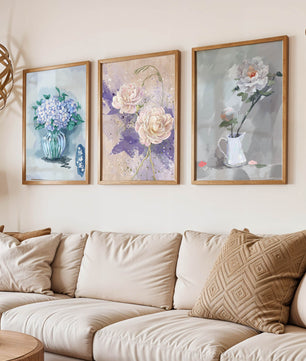 Ensemble d’art floral imprimé sans cadre au format vertical