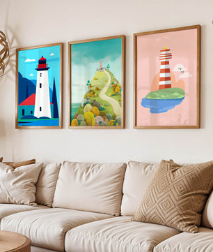 Ensemble d’Impressions d’Art à Motifs de Phare Sans Cadre
