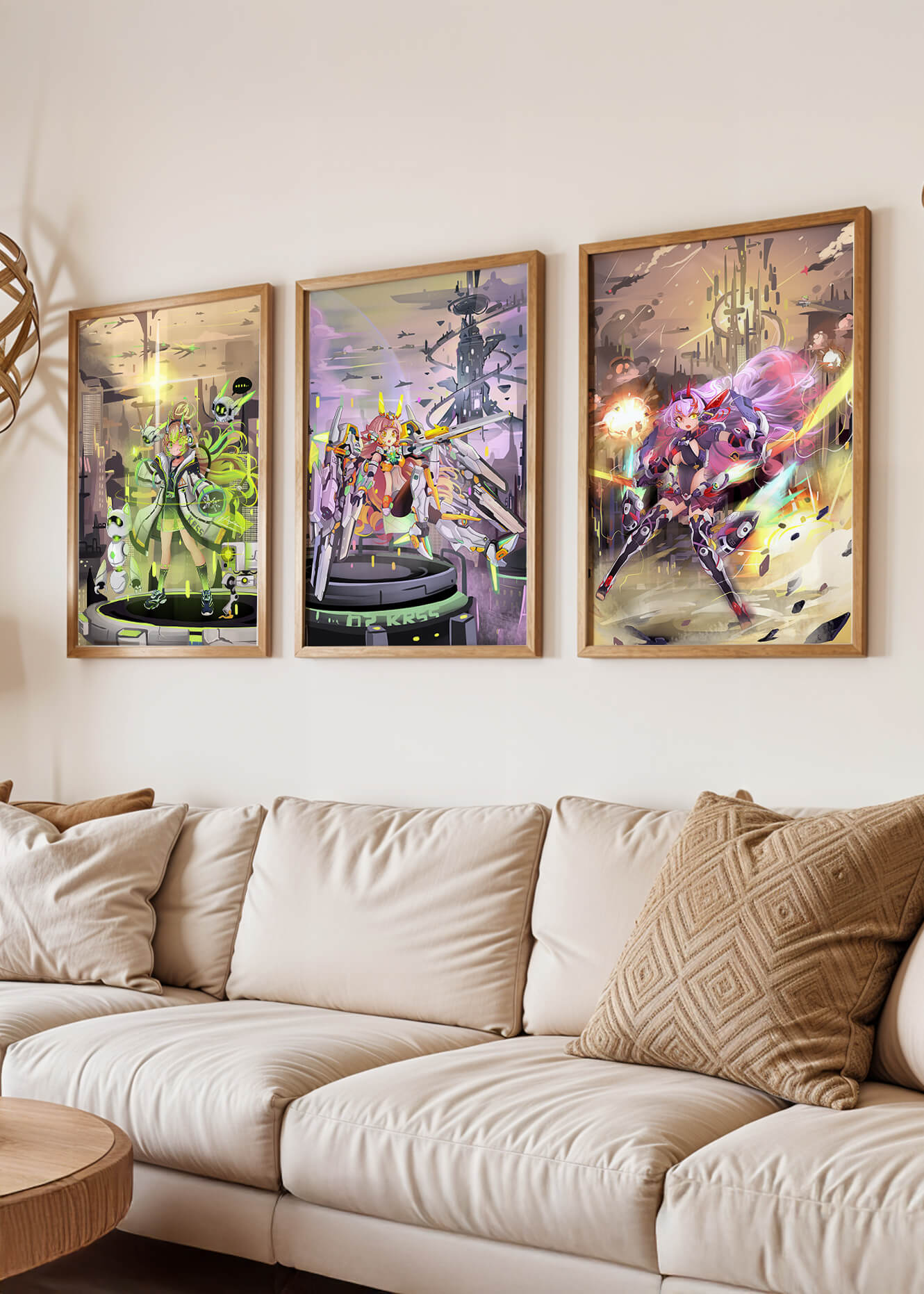 Impressions artistiques de personnages dans le style cyberpunk