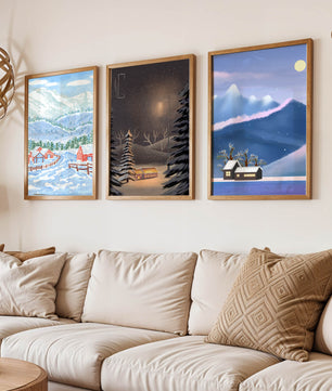 Tableaux de paysages hivernaux avec impression de haute qualité