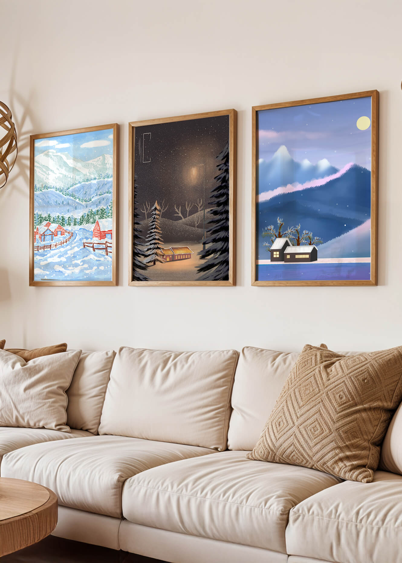 Tableaux de paysages hivernaux avec impression de haute qualité