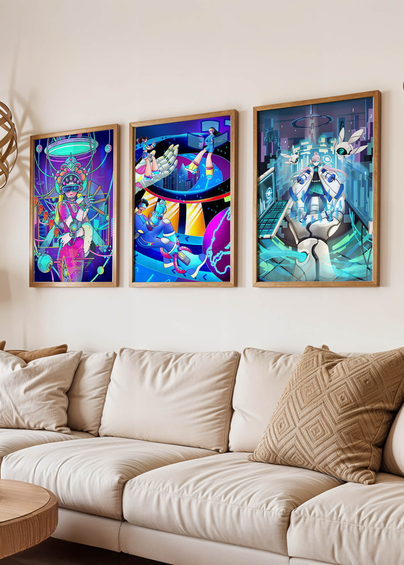 Obras de Arte de Ciencia Ficción con Diseño Futurista y Colores Vivos