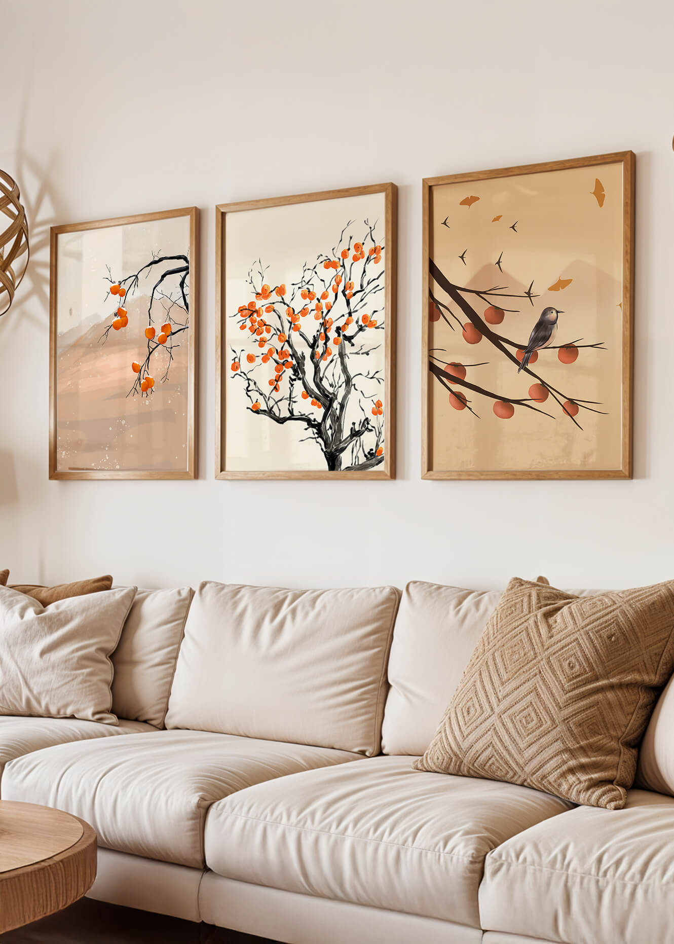 Conjunto de Arte Decorativo con Motivos de Naturaleza y Frutas de Otoño