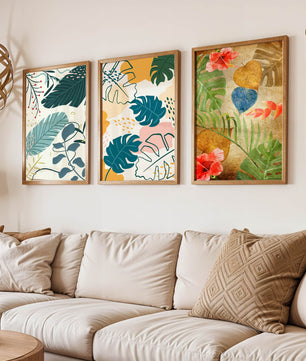 Mur avec ensembles d’art botanique moderne