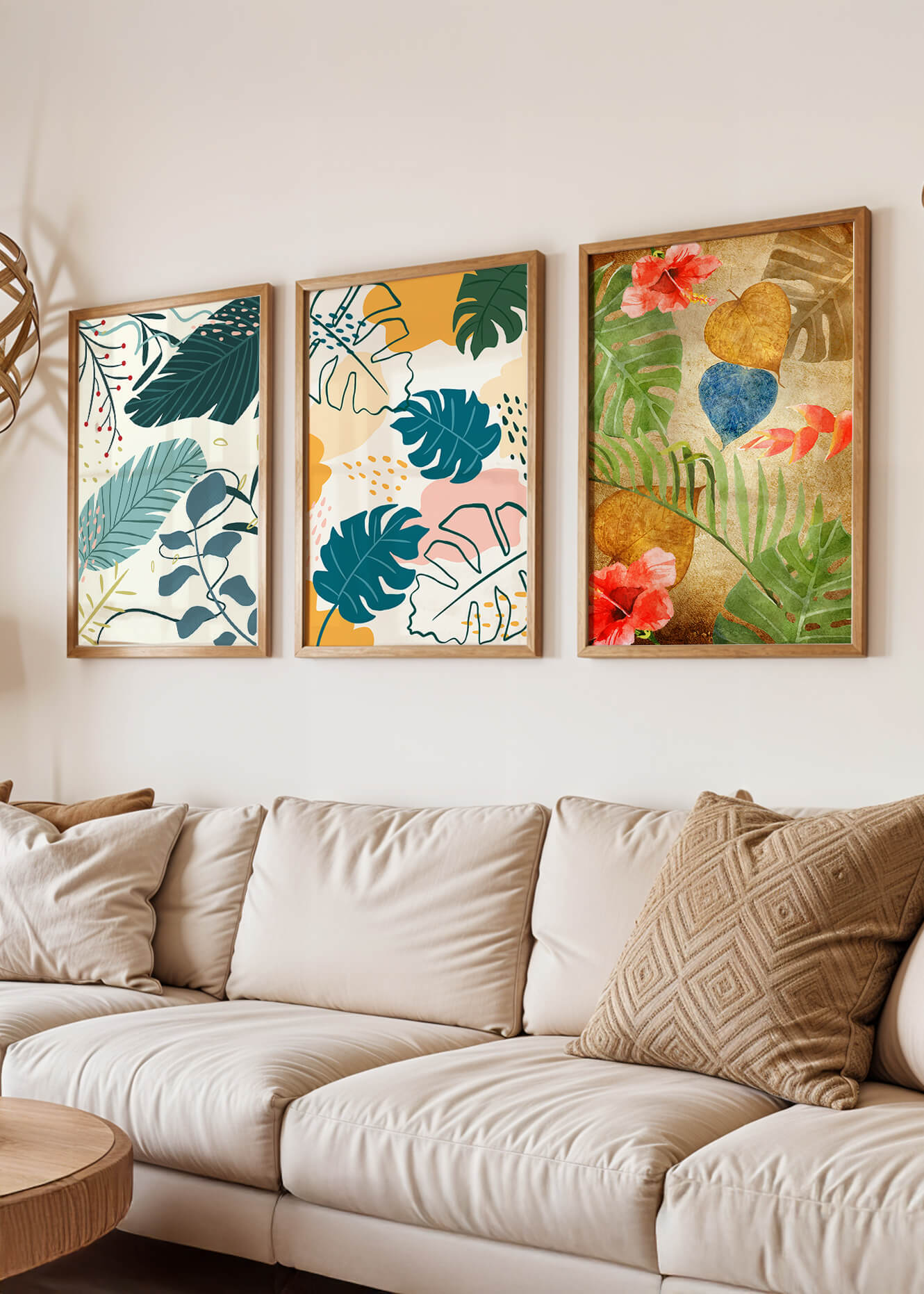 Mur avec ensembles d’art botanique moderne