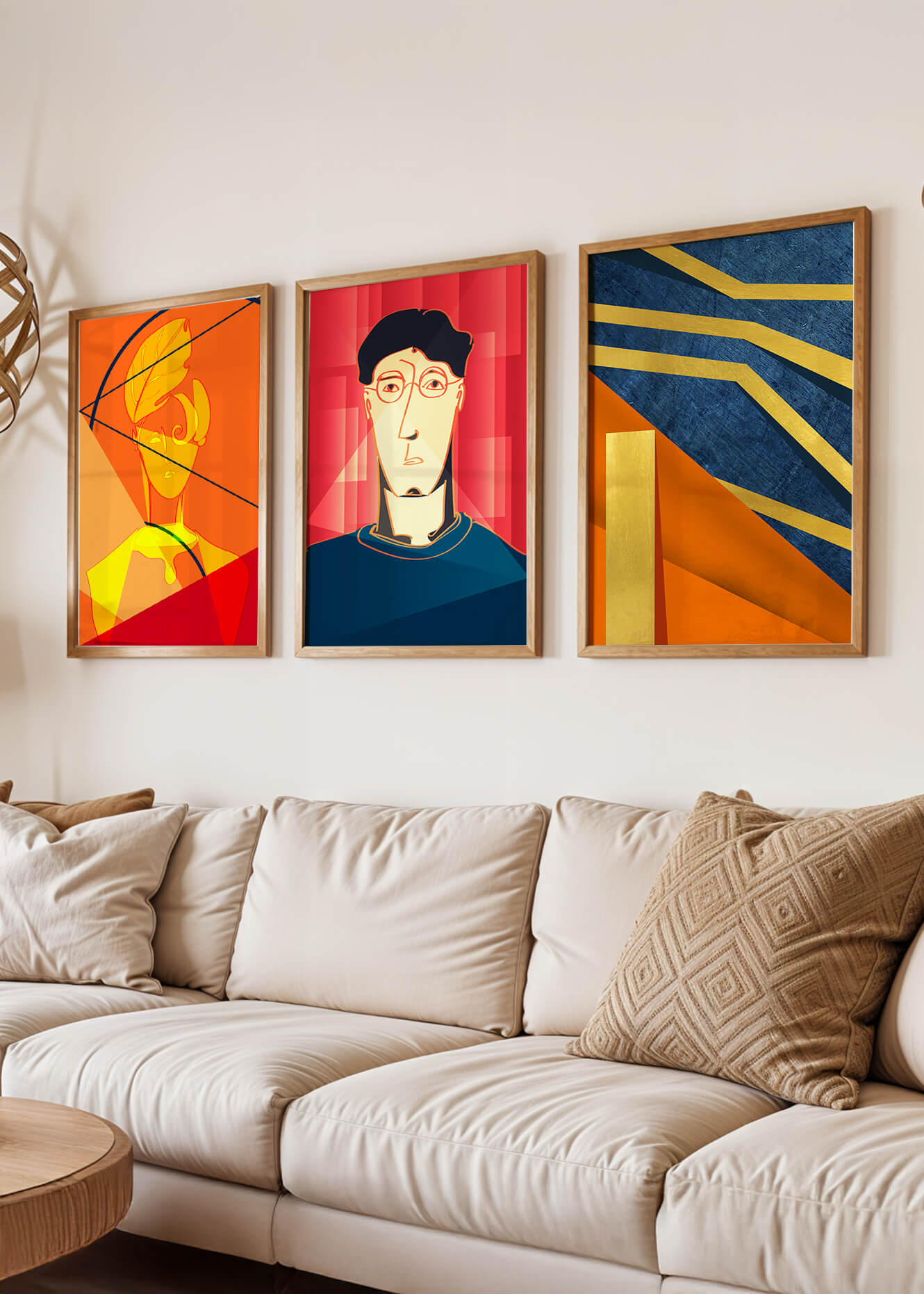 Impressions artistiques modernes avec un design abstrait et des détails géométriques