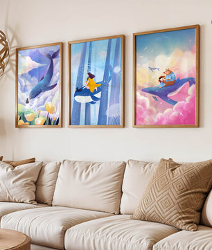 Images illustratives avec des animaux marins et des figures humaines