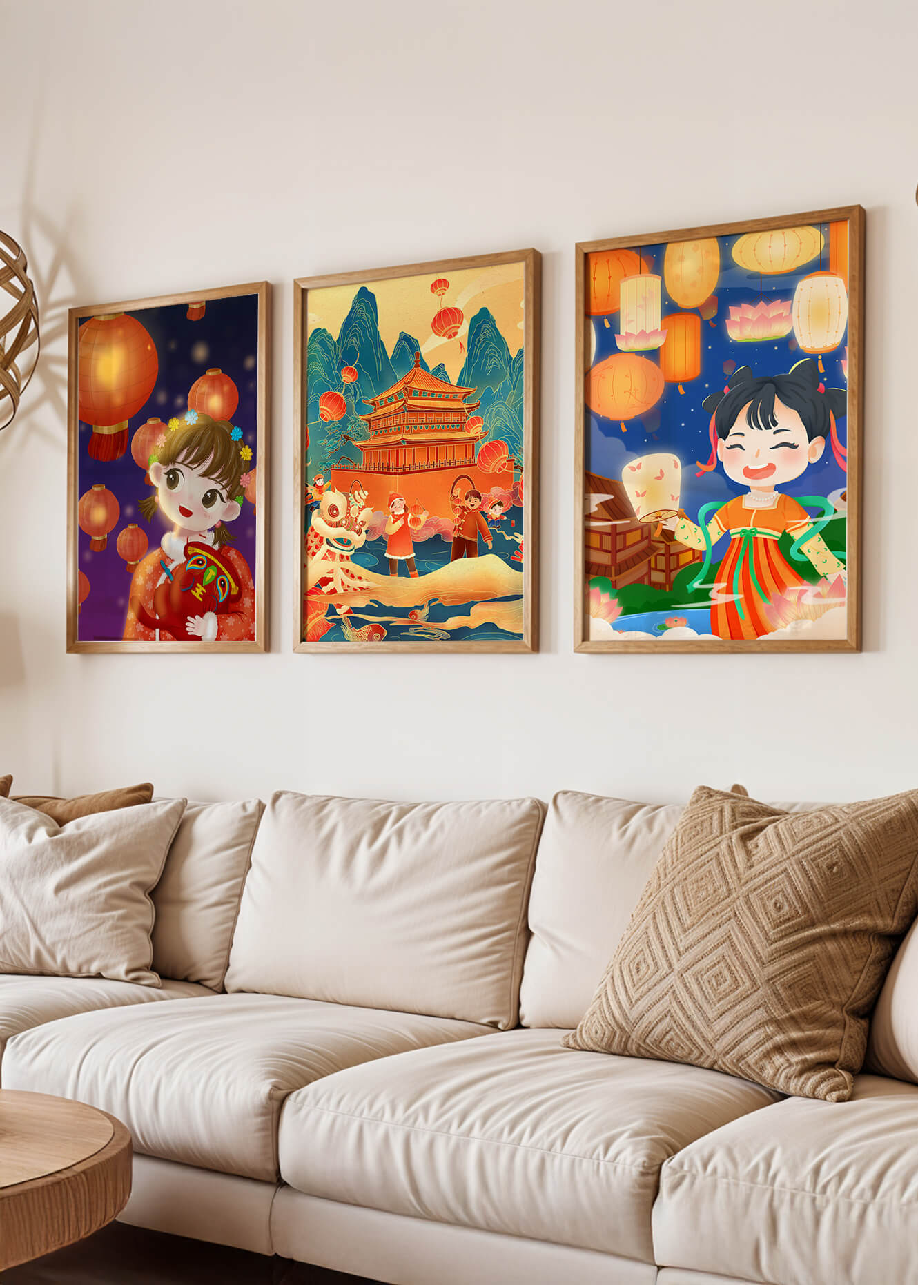 Ensemble d'art de célébration culturelle dans un style illustratif