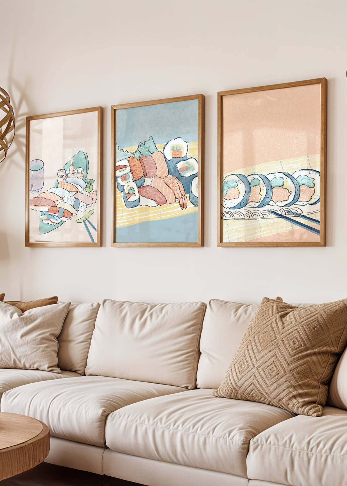 Conjunto De Impresiones De Cocina Japonesa