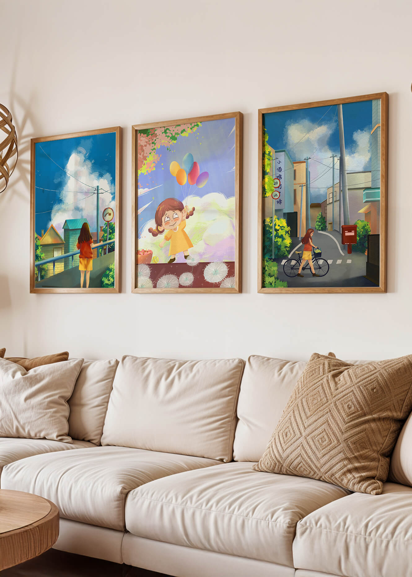 Conjunto de Lienzos de Arte Infantil y Escenas Urbanas