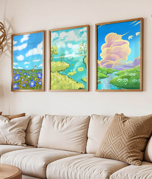 Impressions artistiques de paysages naturels dans des intérieurs modernes