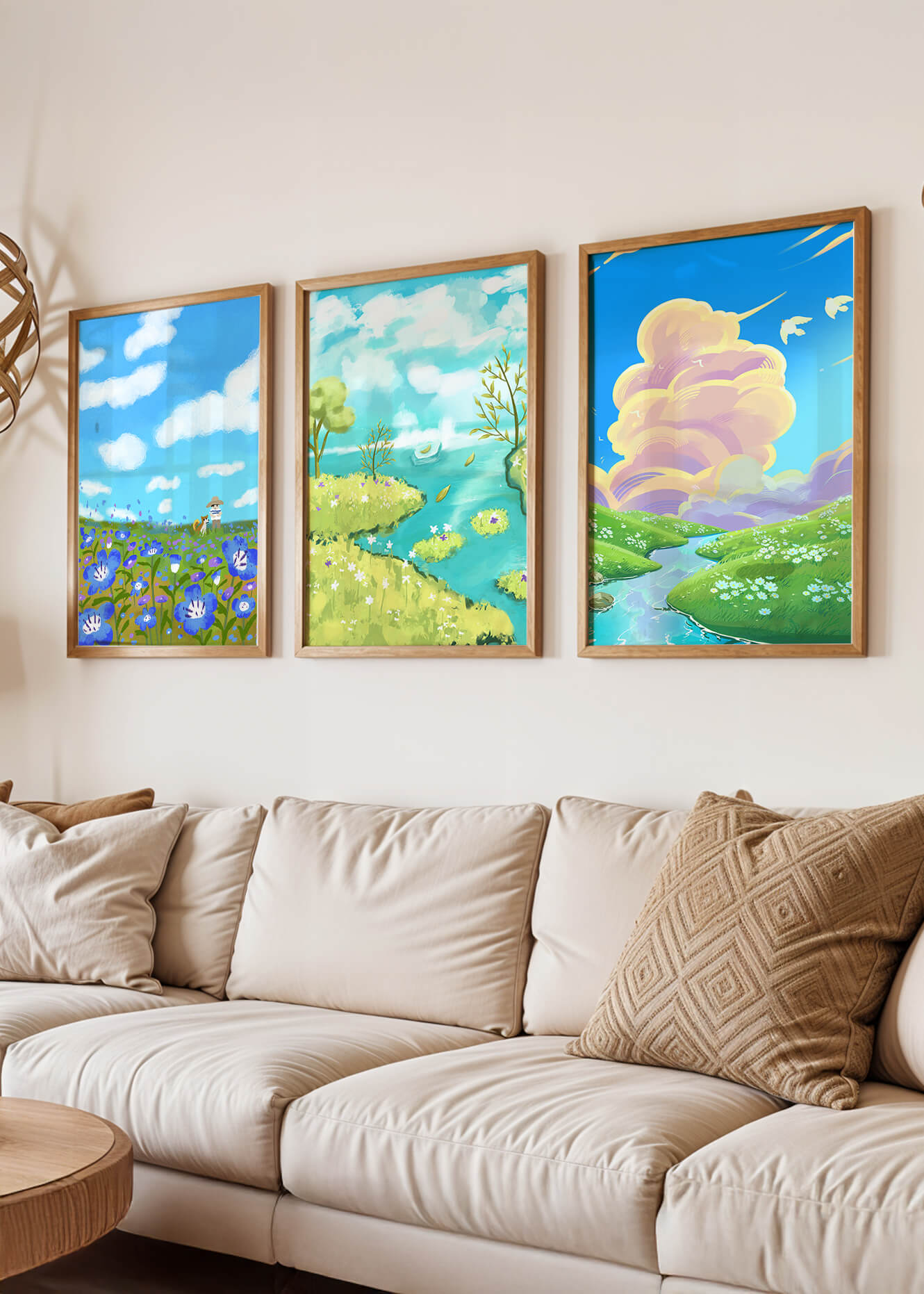 Impresiones Artísticas de Paisajes Naturales en Interiores Modernos