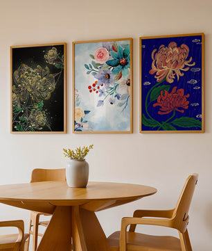 Pinturas Florales Sin Marco en Interiores Modernos
