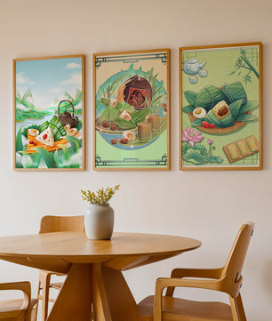 Decoraciones Artísticas de Comida Asiática en Coloridos Marcos