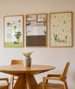 Art mural sur le thème des plantes et cuisine moderne