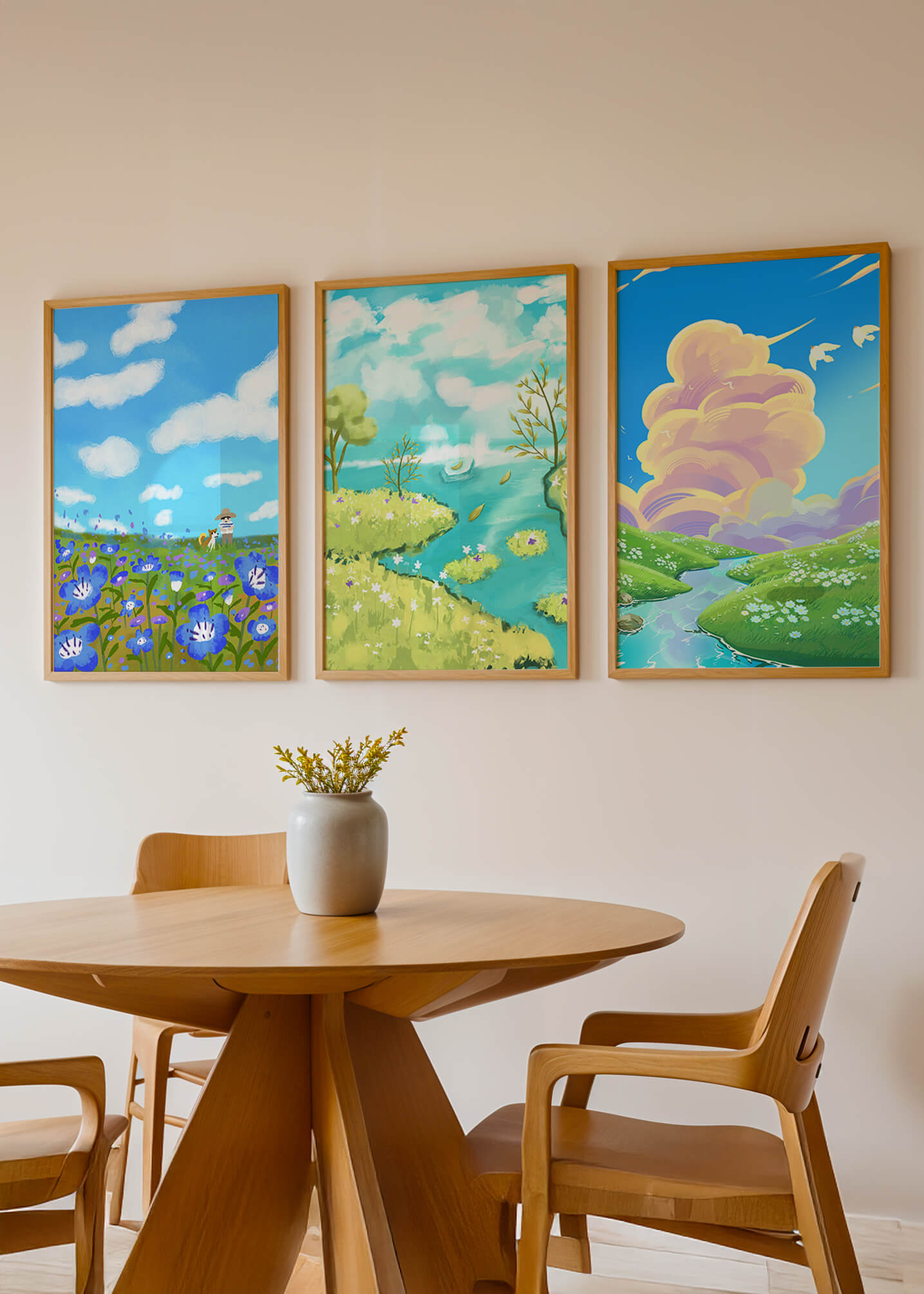 Impresiones Artísticas de Paisajes Naturales en Interiores Modernos