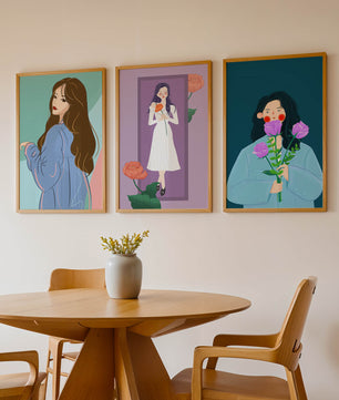 Wanddekoration mit modernen Illustrationen