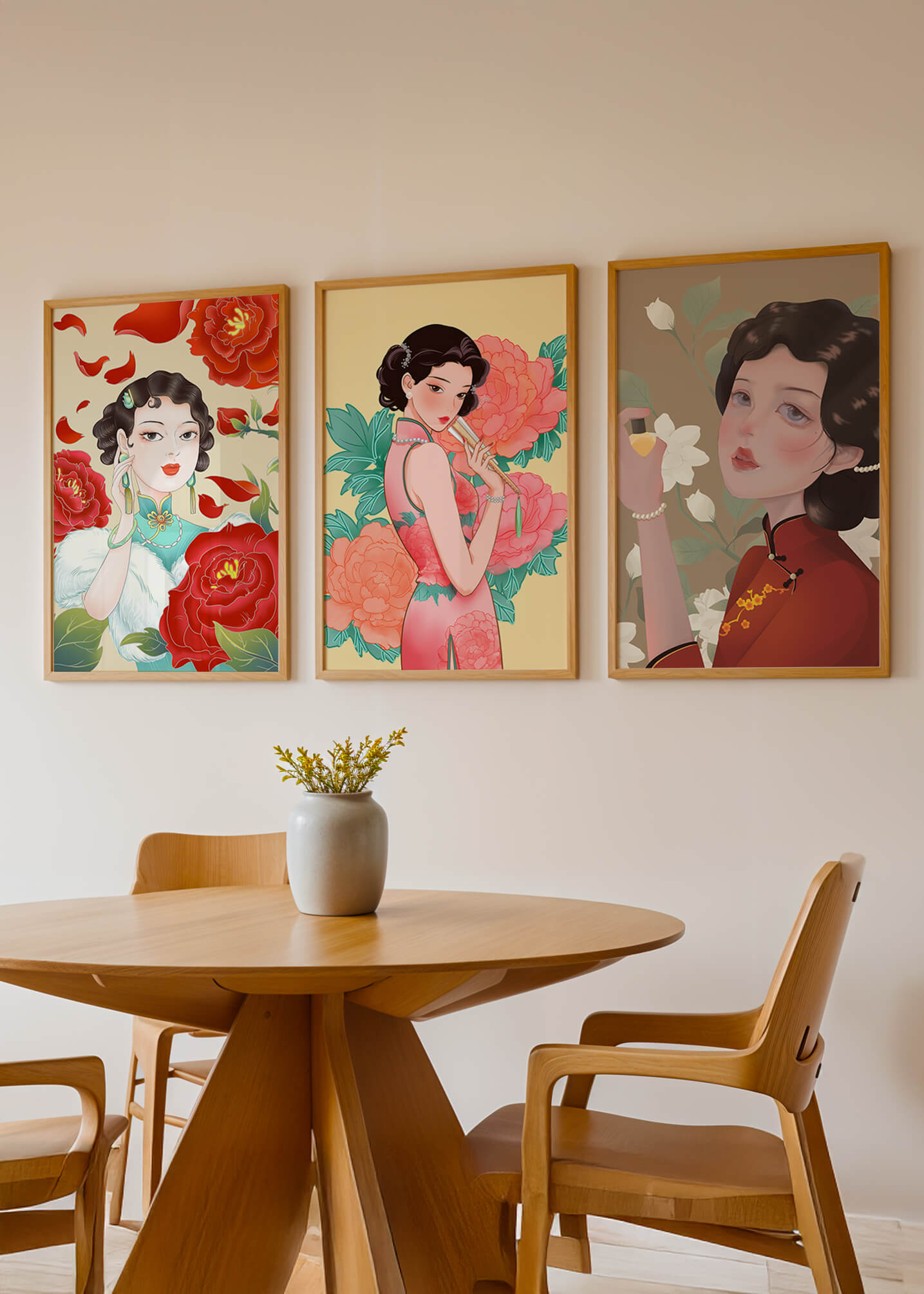 Arte Decorativo de Mujeres con Flores