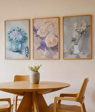 Ensemble d’art floral imprimé sans cadre au format vertical