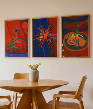 Pinturas Abstractas Coloridas en Estilo Moderno Sin Marco