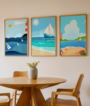 Ensemble d’illustrations nautiques au style minimaliste