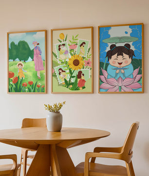 Ensemble d’illustrations modernes au style enfantin