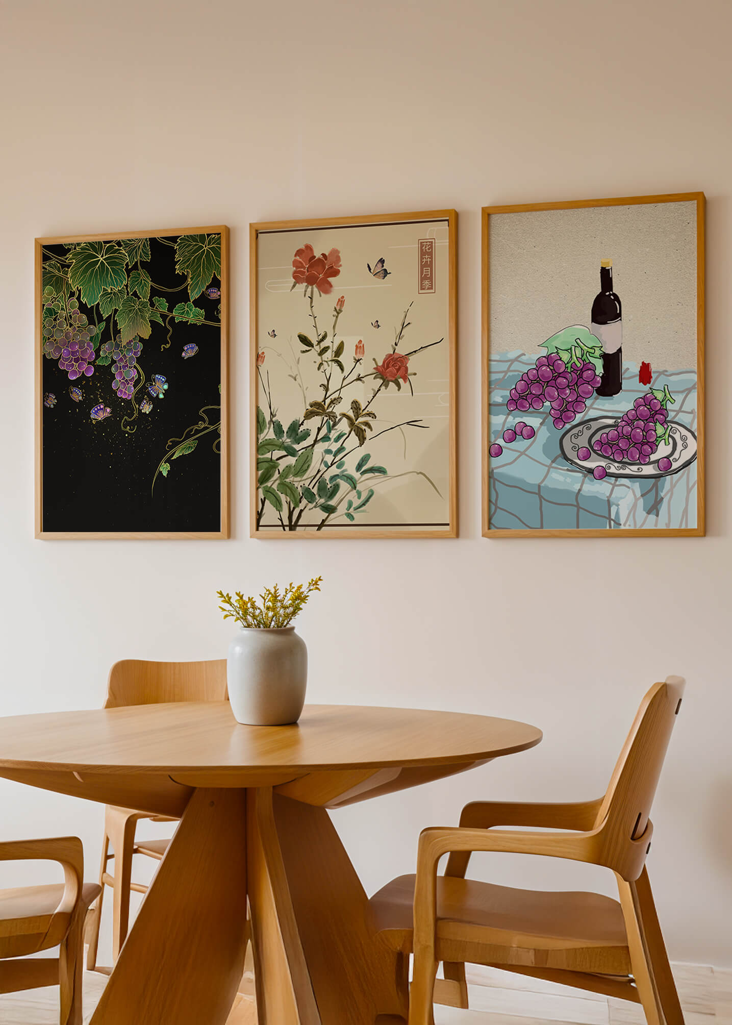 Œuvres d’art florales et fruitières avec des détails naturels