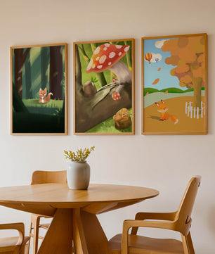Tableaux d'animaux de la forêt en illustrations artistiques