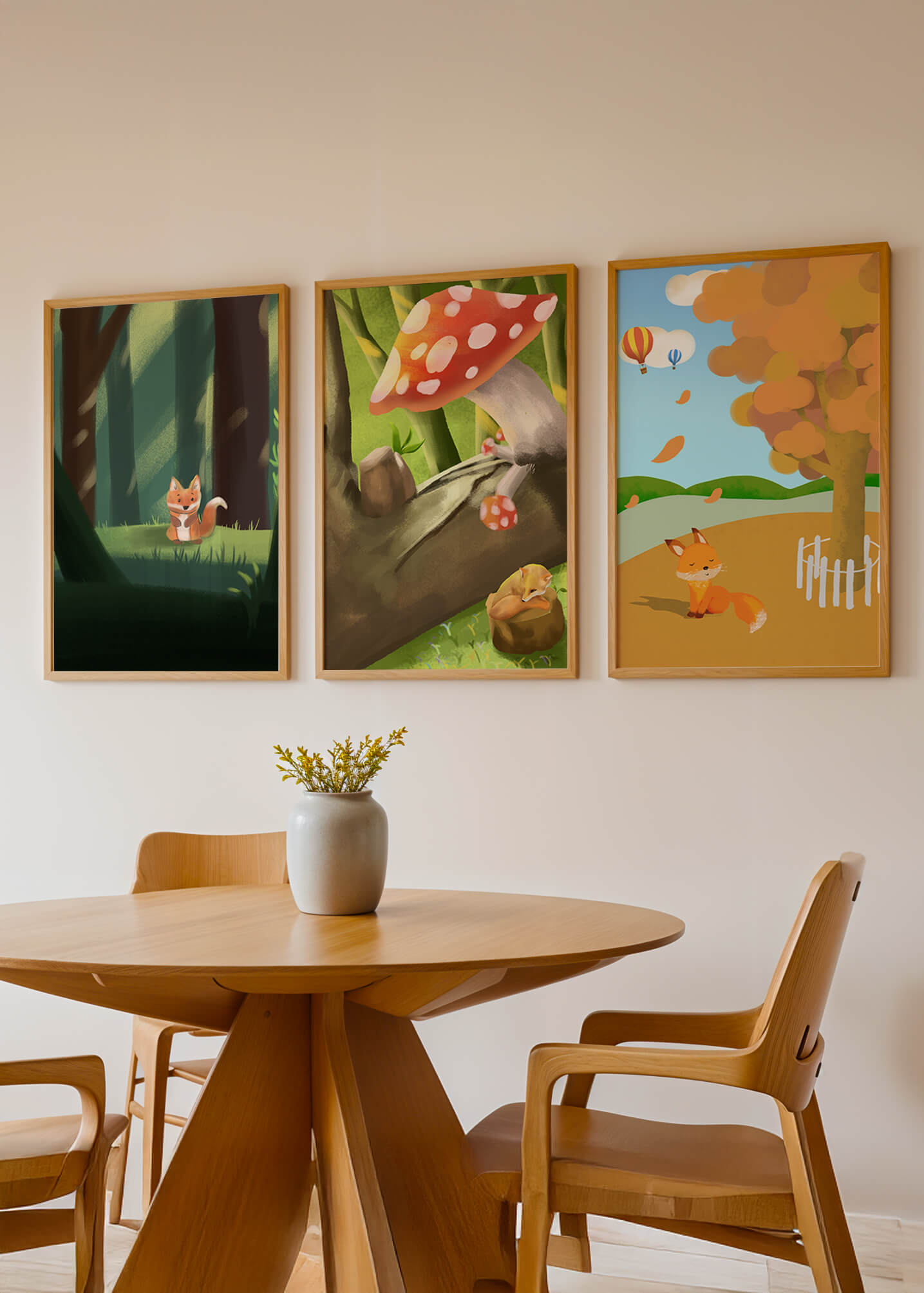 Tableaux d'animaux de la forêt en illustrations artistiques