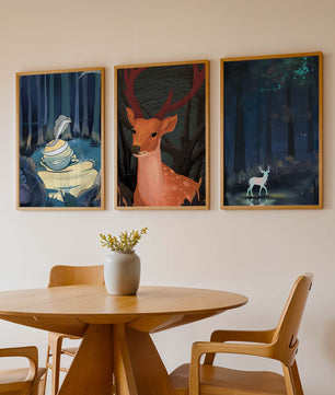 Dschungeltier-Triptychon mit künstlerischem Druck