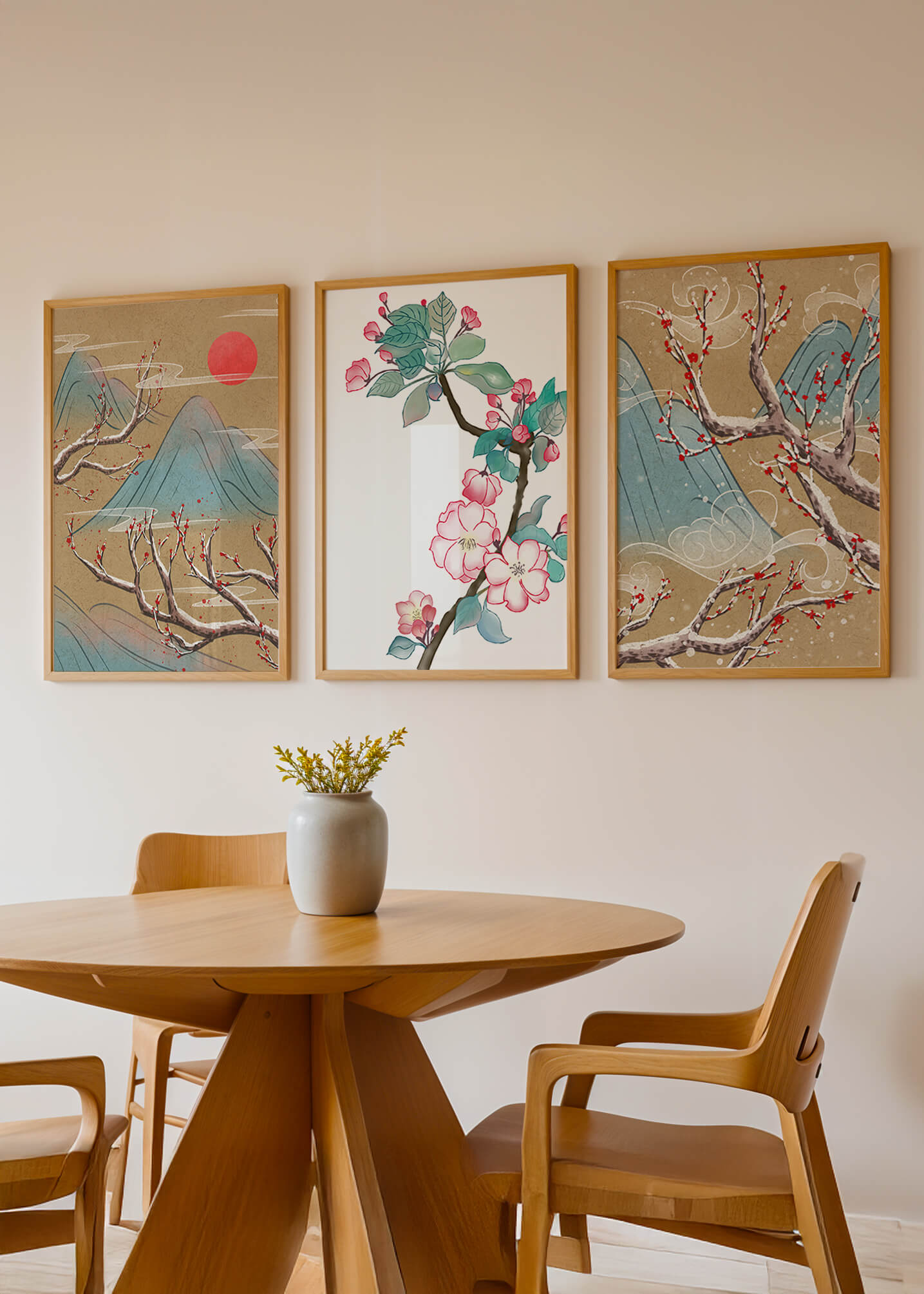 Blumige und landschaftliche Aquarellkunst