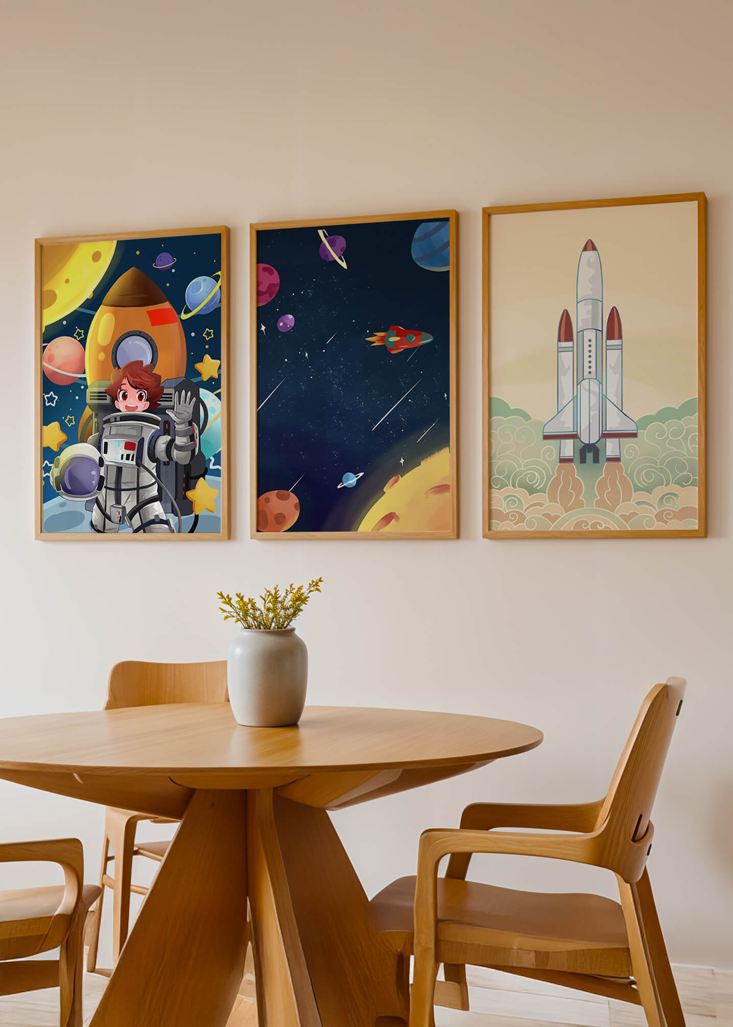 Astronautas y Naves Espaciales en Ilustraciones Modernas