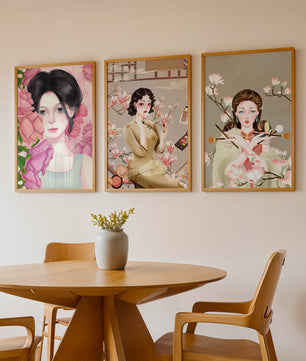 Arte Moderno de Mujeres Asiáticas en Decoración de Pared