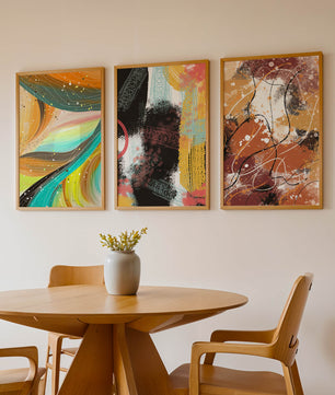 Conjunto De Cuadros Abstractos De Impresión En Alta Calidad