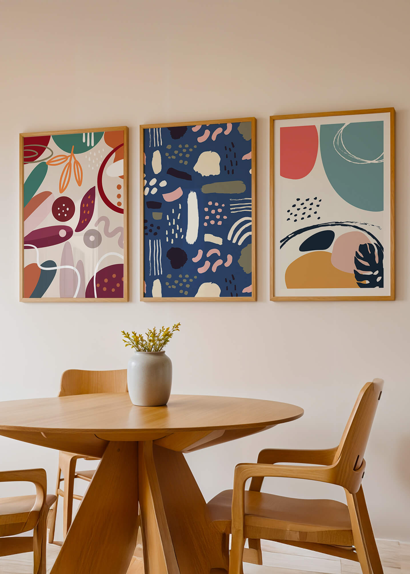 Conjunto De Arte Moderno Abstracto Sin Marco